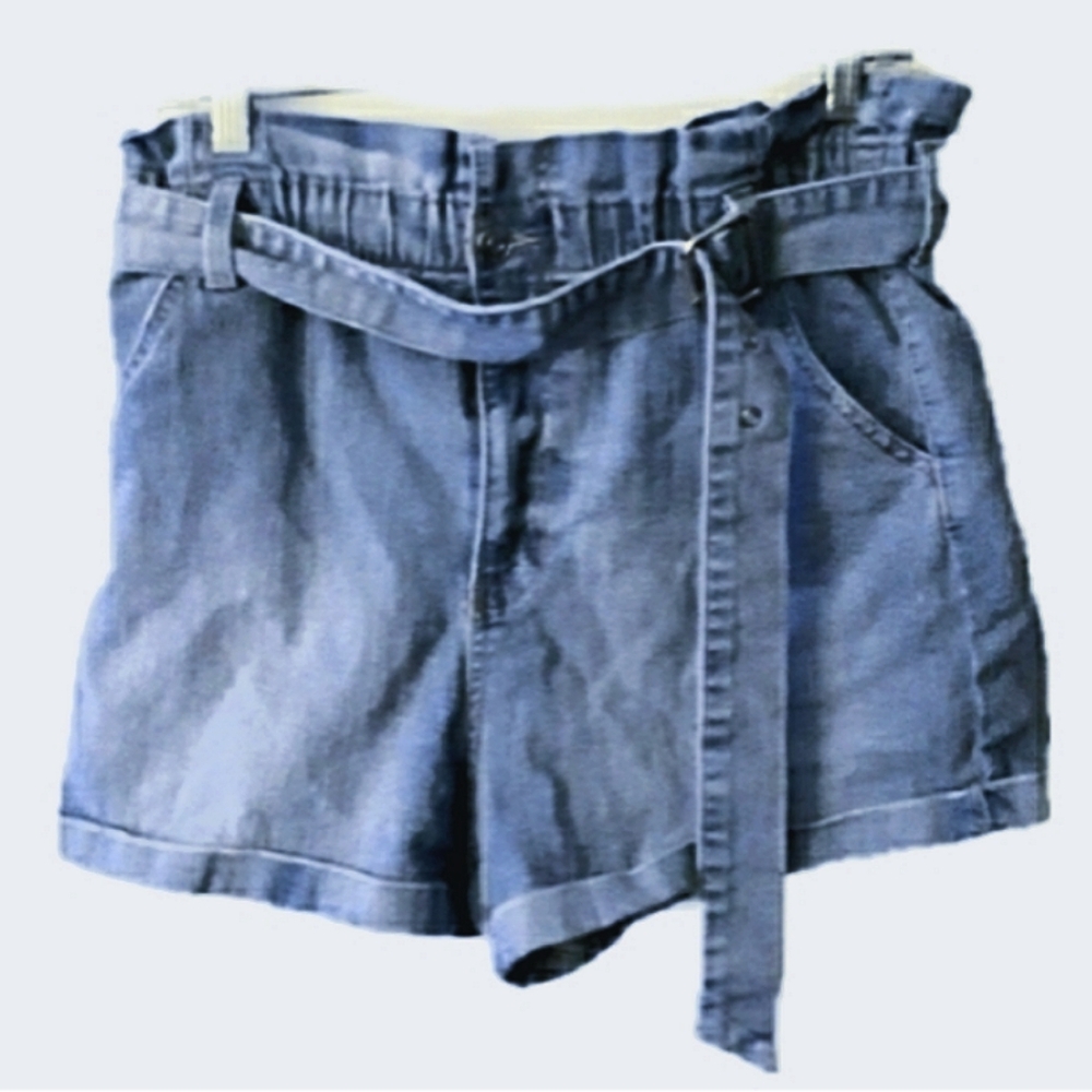 🪴2 For $20🪴Paperbag Waist Belted Bluejean Shorts